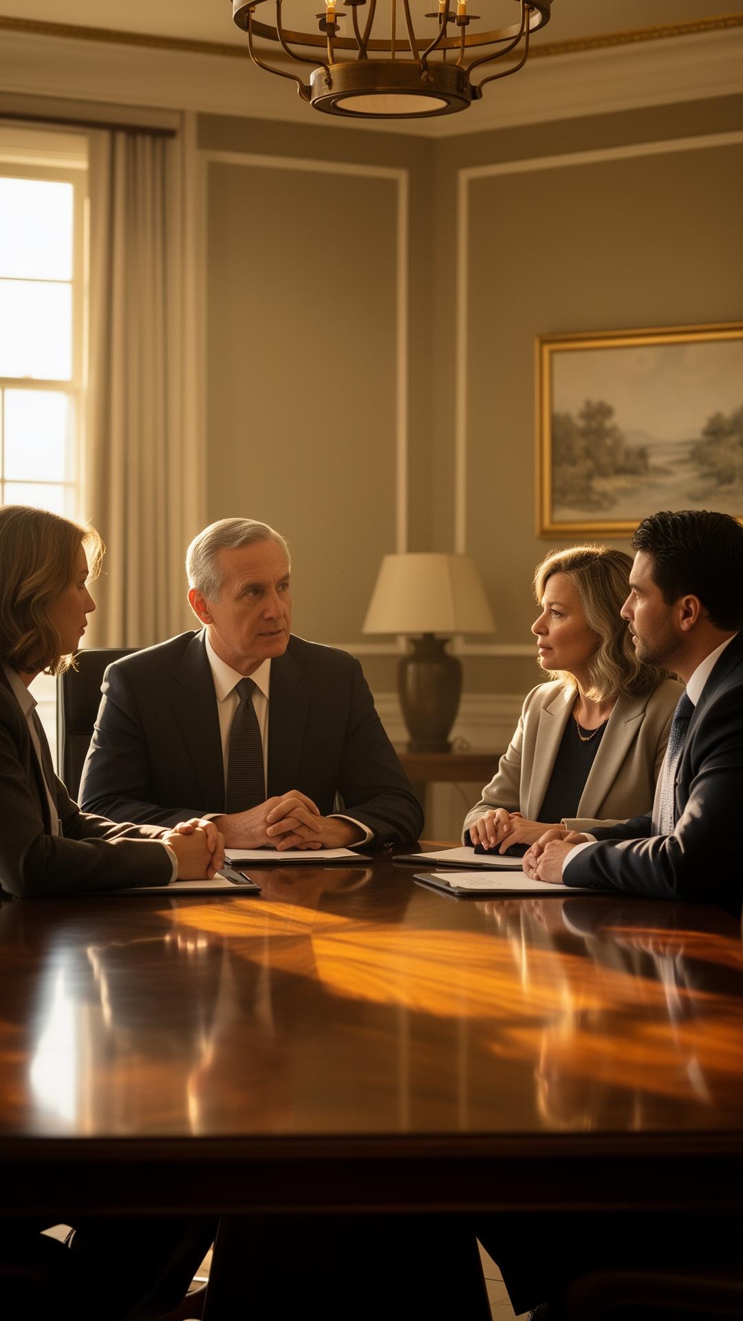 John G. Hamill in conversation in an Oklahoma boardroom